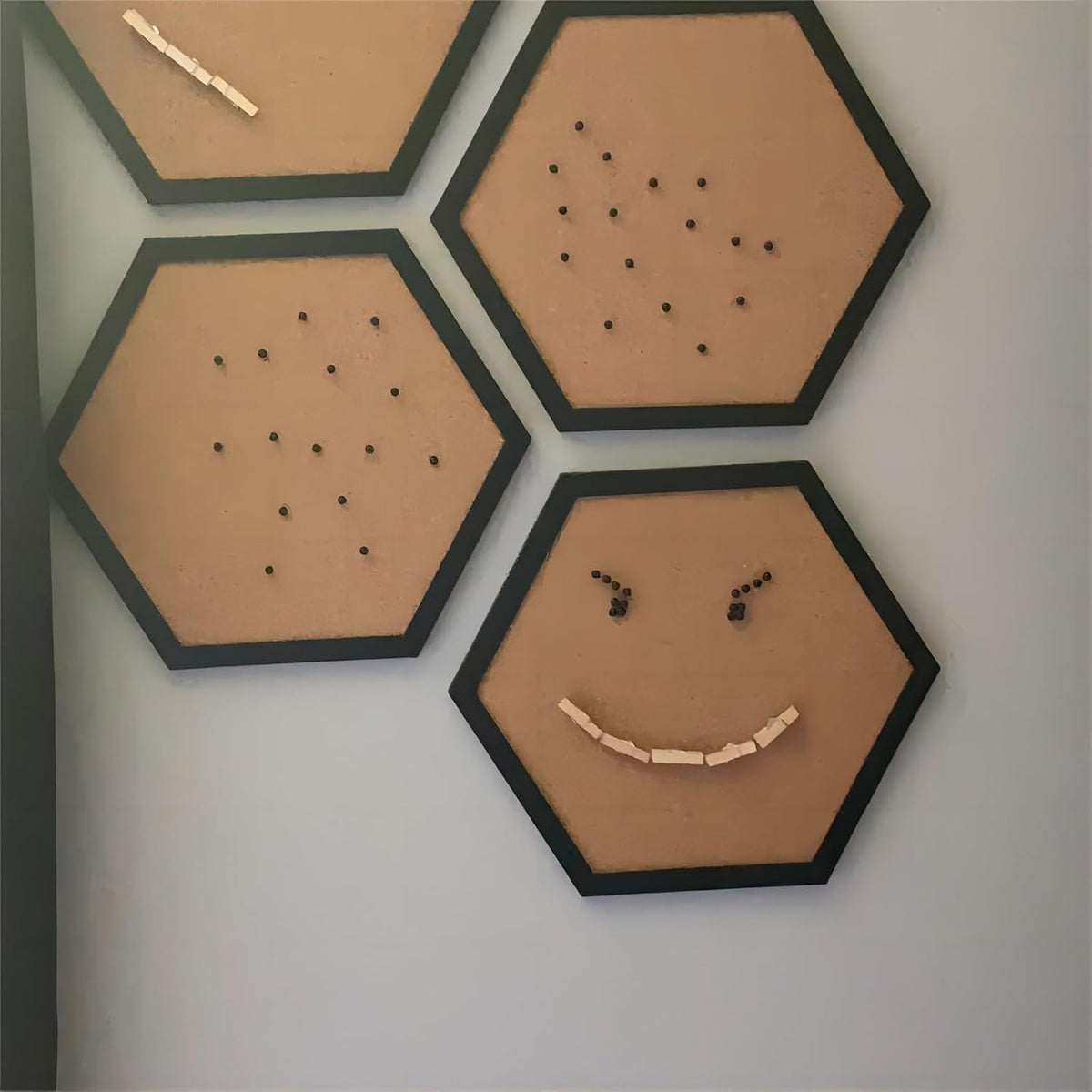 HAKZEON 6 Pack Cork Bulletin Board Hexagon, Hexagon Cork Board, Framed Corkbo...