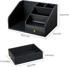 KINGFOM PU Leather Desk Organizer, Pen Pencil Holder/Book Mail Organizer Holder - Image 2