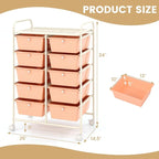 LDAILY 10 Drawer Rolling Cart, Storage Cart Organizer on Wheels, Drawer Cart - Image 3