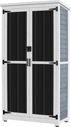 gdlf outdoor storage cabinet, wood & metal garden, main product view