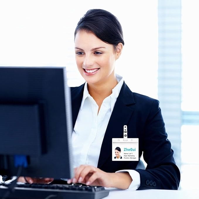 100 Pack Horizontal ID Badge Holder - Image 4