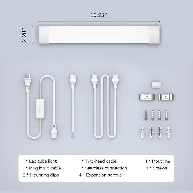 Modlicht Under Cabinet Lighting 1.4FT 5000K Linkable Closet Plug in Lights - Image 8
