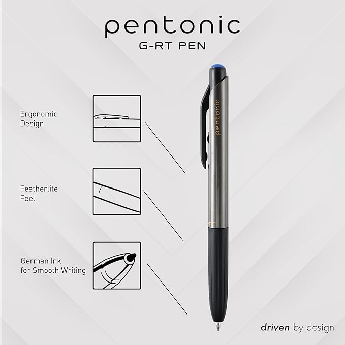 Pentonic GR-T Retractable Gel Pens, 0.7 mm Fine Point, Smooth Writing - Image 2