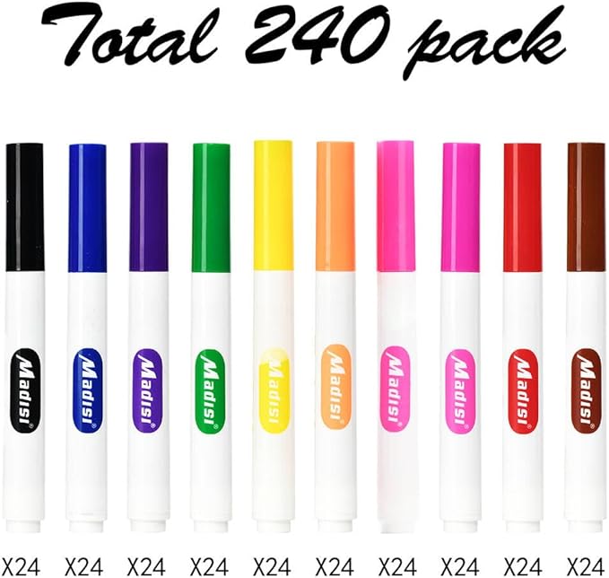 Madisi Washable Markers, Broad Line Markers, Classroom Bulk Pack - Image 2