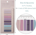 Potanro 800 Pcs Sticky Index Tabs, 4 Sheets Strip Index Tabs, Writable Page - Image 6