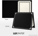 LUXPaper 9.5" x 12" Certificate Holders | Black Linen | Embossed Silver Foil - Image 5
