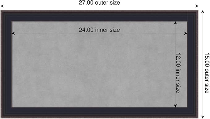 Amanti Art Black Framed Magnetic Board 15x27 Small Vision Board - Image 2