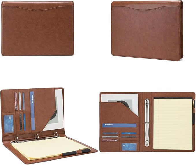 Geslun Personalized Vegan Leather 3 Ring Binder, Custom 8.5 x 11 Letter Size - Image 6