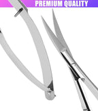 Cross Edge Curved Spring Scissors 5 Inch Stainless Steel Precision Eyebrow & - Image 4