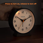 Tinload 4.5" Battery Operated Retro Analog Alarm Clock, Small Silent Bedside - Image 5