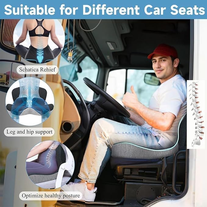 Mogdeker L-Shaped Seat Cushion for Long Sitting, Memory Foam Ergonomic Back - Image 8