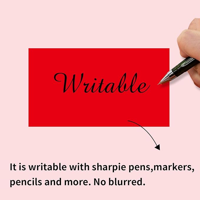 STARLIBOO 250 Red 2*3 Inch Rectangle Removable Writable Color Coding Labels - Image 4