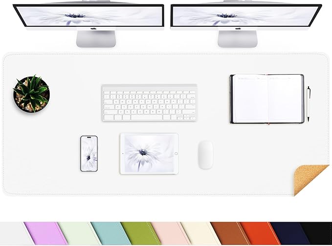 AFIING Leather Desk pad Protector, Large Non-Slip Office Desk Mat by AFIING