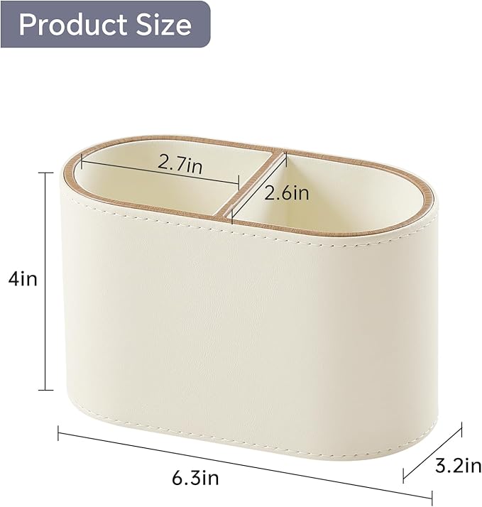 MEIBOOCH PU Leather Pen Holder for Desk, Small Remote Control Holder Pencil Cup - Image 7