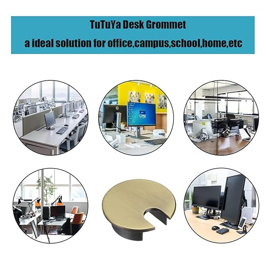 TuTuYa 4PCS Desk Grommet, Bronze Desk Grommet 1-3/8 Inch Desk Cable Grommet - Image 4