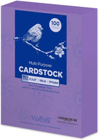 Veritas Purple Colored Cardstock, 8.5" x 11" Colored Copy paper, 110LB/199GSM by WritePads
