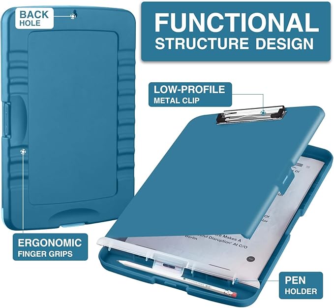 Sooez Clipboards with Storage, High Capacity Clip Boards 8.5x11 with Storage - Image 2