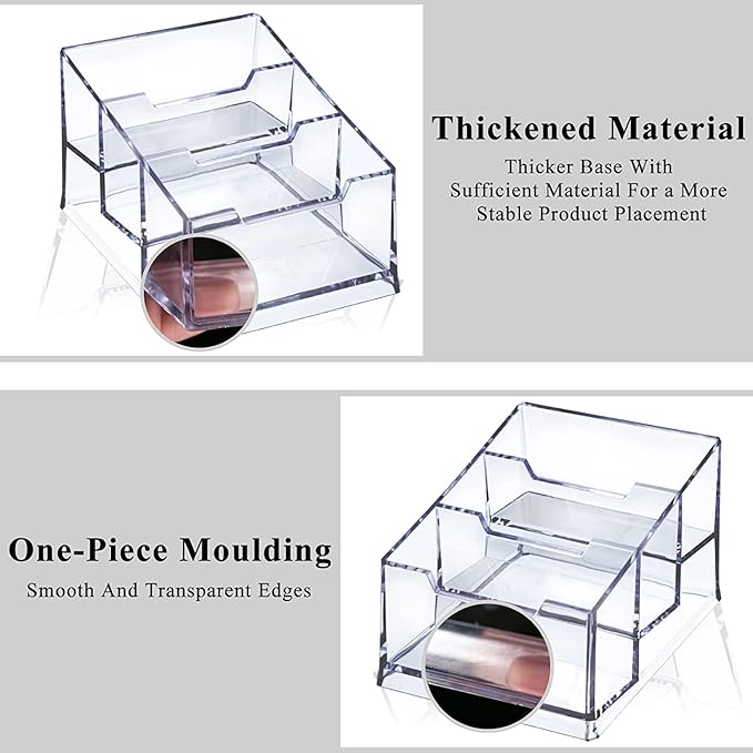 Meschett 3 Pack Clear Acrylic Business Card Holder, 3 Tier Premium Acrylic - Image 4