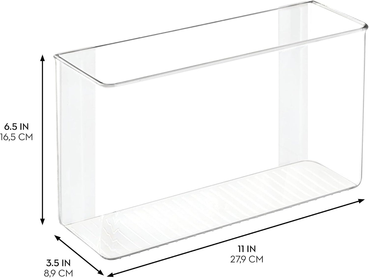 iDesign Adhesive Organizer Bin, Set of 2, Clear