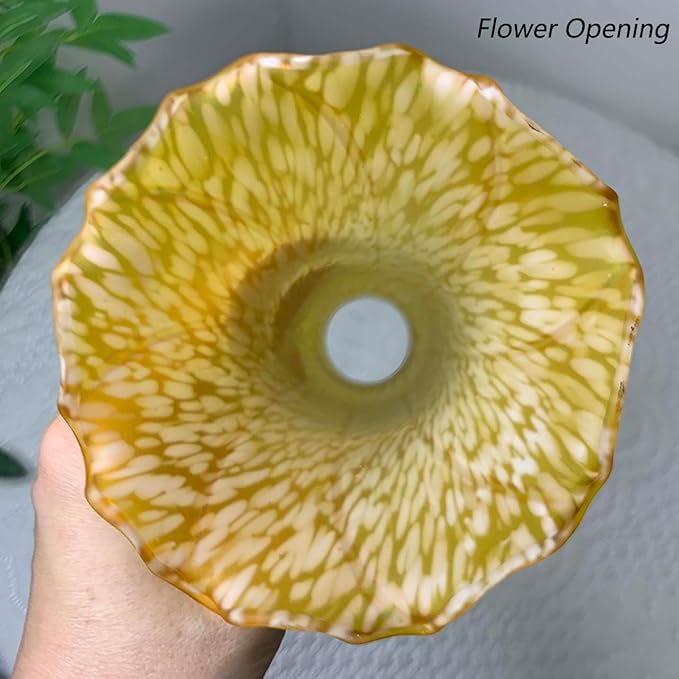 Bieye LS98 Lily Flower Blown Glass Lampshade - Image 4