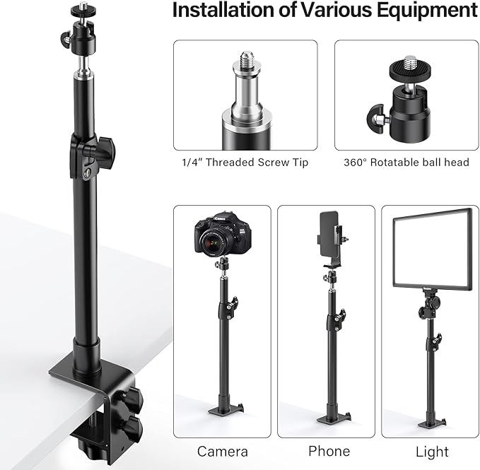 Dazzne 2-Pack Camera Desk Mount Stand - Image 2