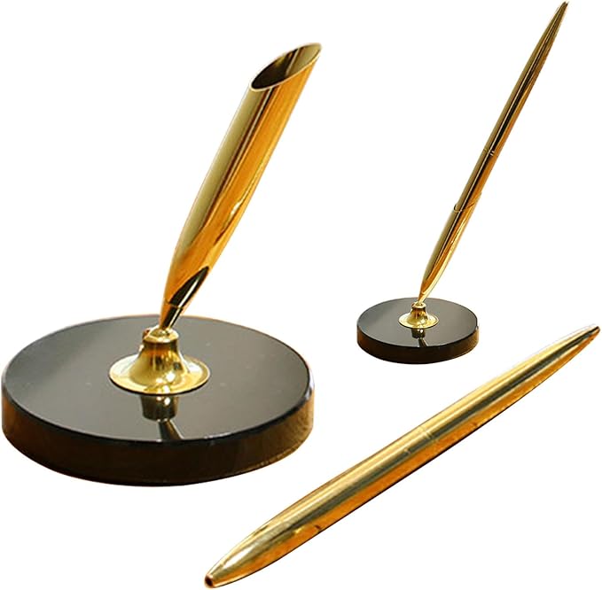 Stone-Style Pen Stand with Zinc Alloy Ballpoint Pen, The best choice - Image 3