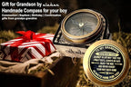 Gift for Grandson Brass Compass Engraved Quote | Memory Present to My Grandson - Image 6