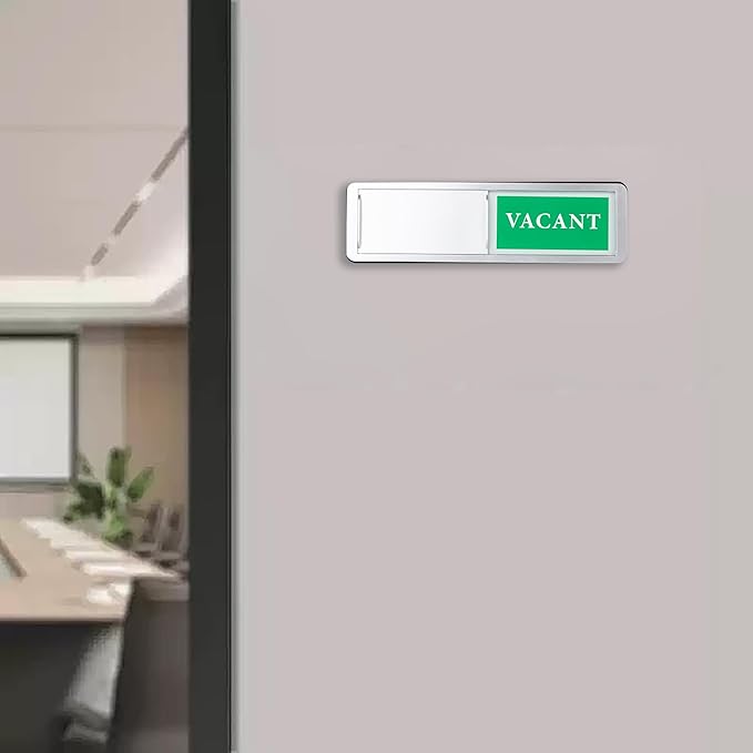 Meeting in Progress or Vacant Door Sign, Sliding Status Indicator Sign - Image 6