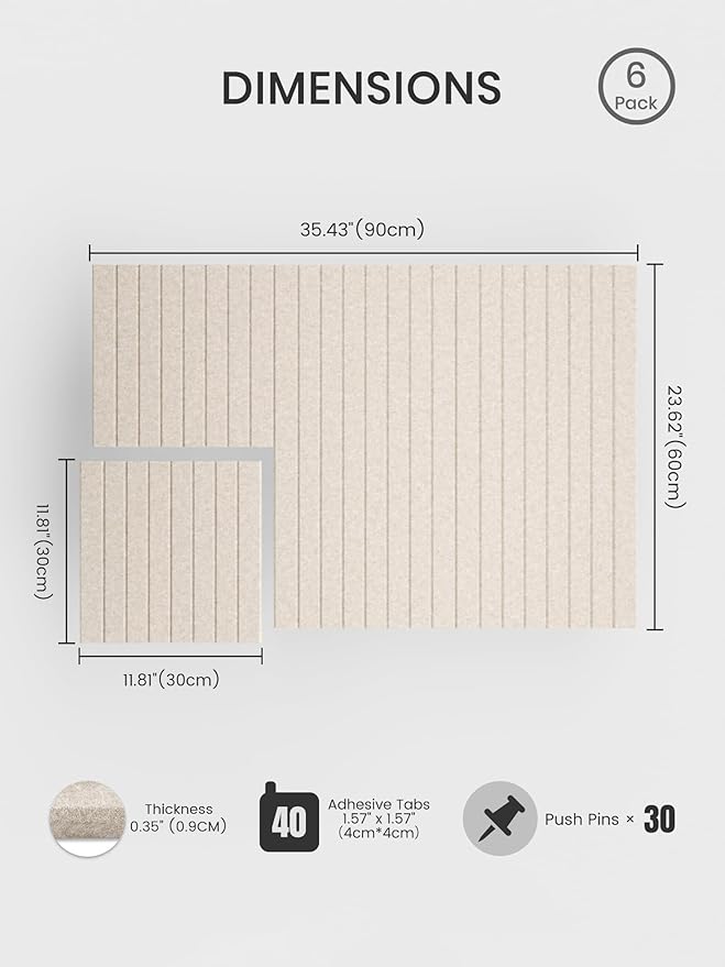 Bumusty Large Cork Board Alternative-36 x24 Felt Bulletin Board Tiles, - Image 2