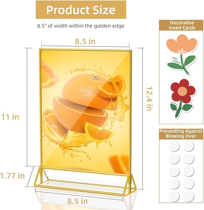 PPH-Sisy Acrylic Sign Holder 8.5X11 Double Sided Table Flyer Holder, Plastic - Image 3