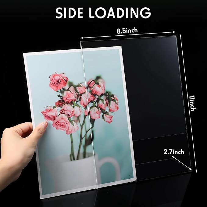 Jetec 20 Packs 8.5 x 11 Acrylic Sign Holder Clear Plastic Frames Acrylic - Image 2
