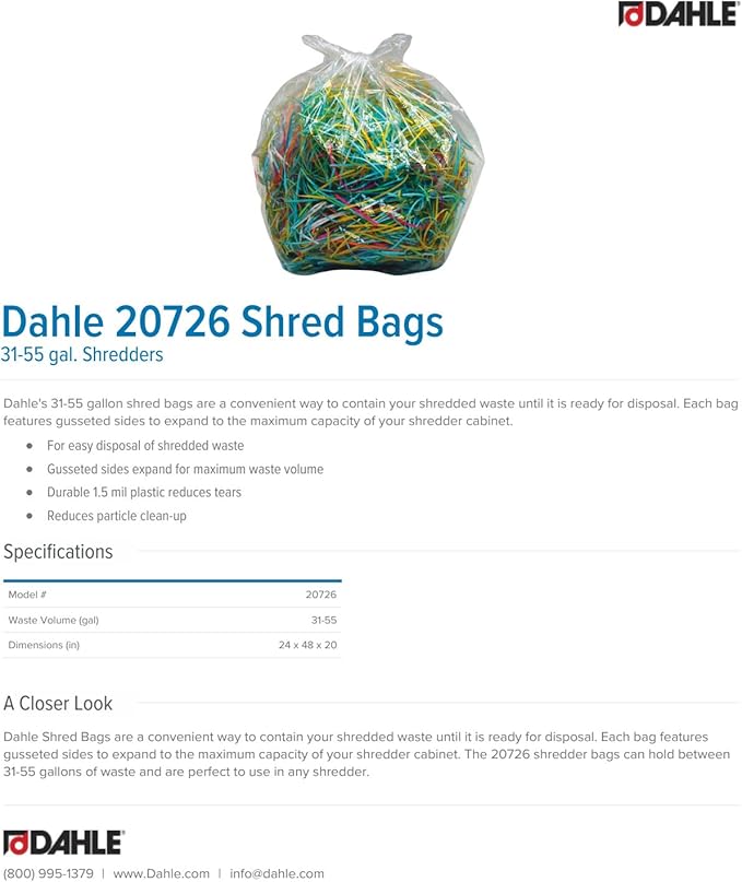 Dahle 20726 Shred Bags w/Gusseted Sides - Image 2