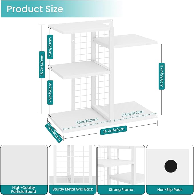 ELITEROO Desk Bookshelf, 4 Tier Wood Desktop Bookshelf, Adjustable Table Top - Image 3