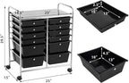 Giantex 12 Drawer Rolling Storage Cart Tools Scrapbook Paper Office School - Image 3