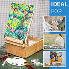 falling in art beechwood tabletop easel box showing dimensions