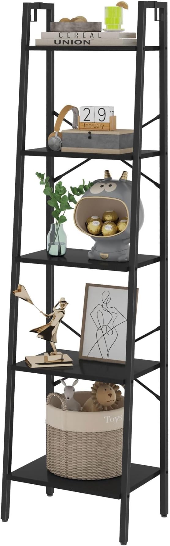 Hzuaneri Ladder Shelf, Bookshelf Bookcase, Freestanding Corner Storage Shelve - Image 7