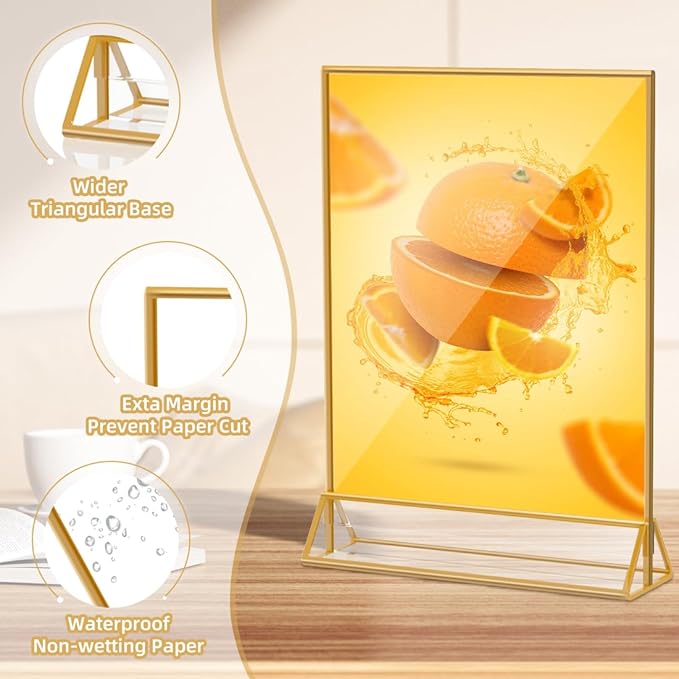 PPH-Sisy Acrylic Sign Holder 8.5X11 Clear Sign Holder, Double Sided Flyer Holder - Image 4