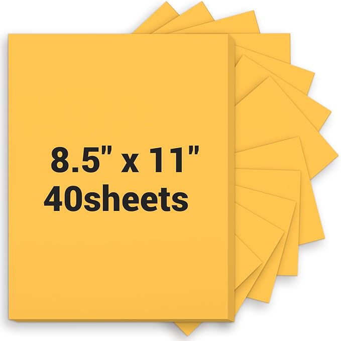 Cardstock 8.5 x 11, Thick Printer Paper 75 lb/200 gsm, 40 Sheets Card Stock by Glyanlee