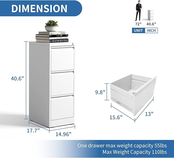FLIXELIO 3 Drawer File Cabinet - Image 3