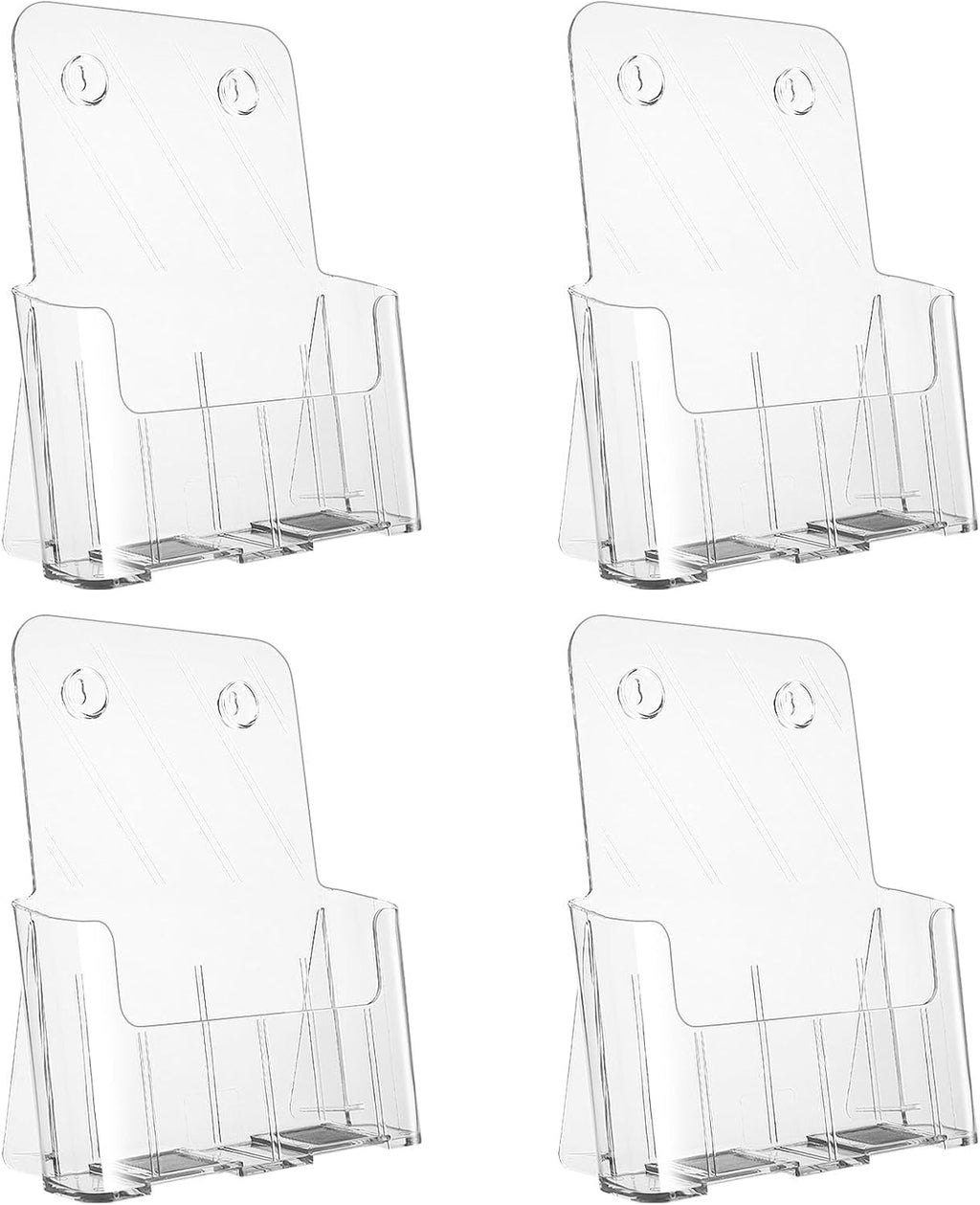 Argvey Acrylic Brochure Holder 8.5 x 11 inches, 4 Pack Clear Brochure Display