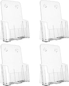 Argvey Acrylic Brochure Holder 8.5 x 11 inches, 4 Pack Clear Brochure Display by Argvey