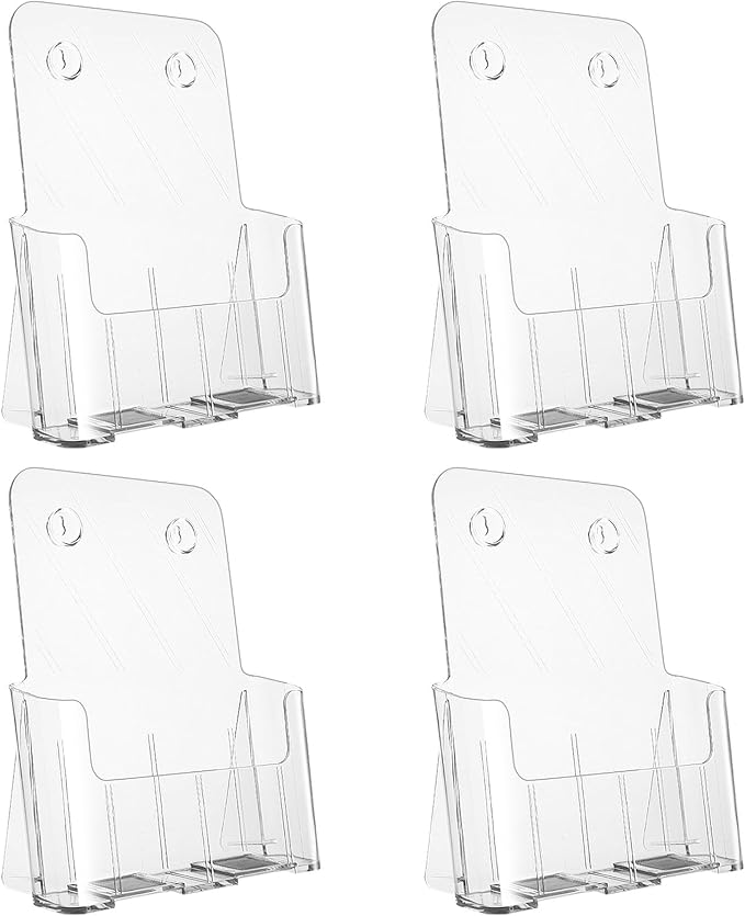 Argvey Acrylic Brochure Holder 8.5 x 11 inches, 4 Pack Clear Brochure Display by Argvey