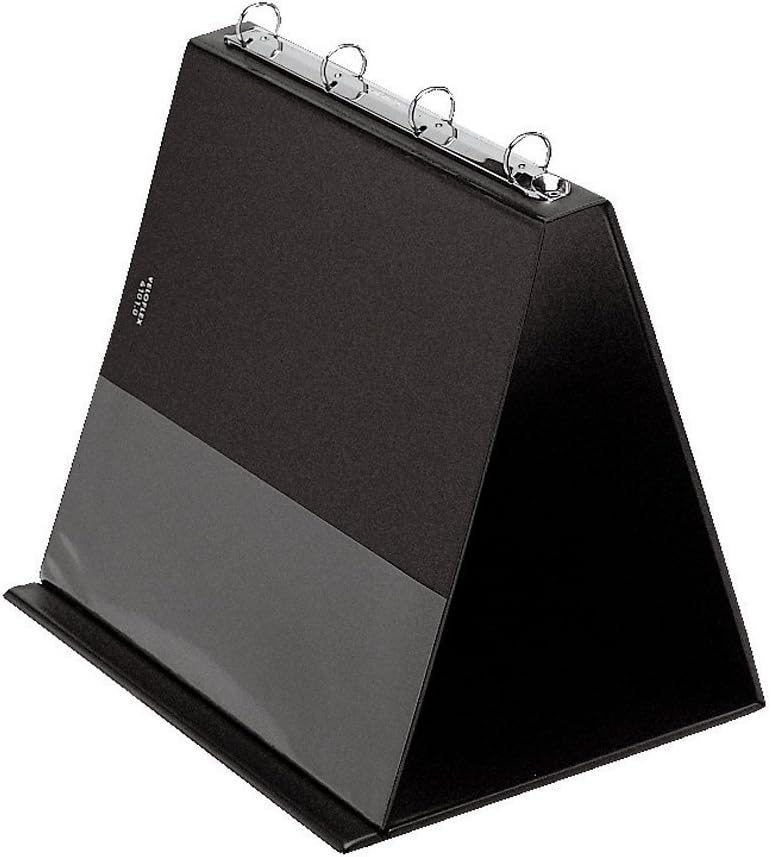 VELOFLEX - A4 portrait flip chart, 4-ring mechanism | 10 transparent pockets, 20 mm filling, expandable to 40 pockets, transparent pocket, placement lip