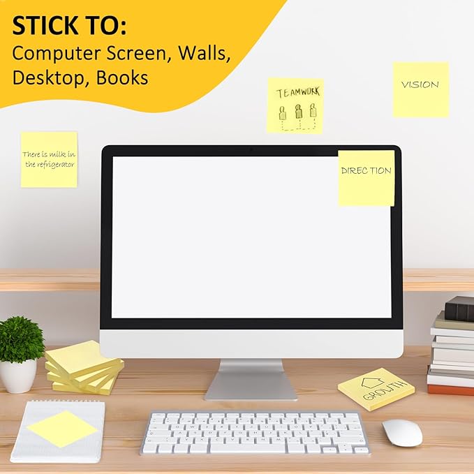 48 Pack 2400 Sheets Sticky Notes 3x3, 8 Colors Sticky Note Pads, Colored Sticky - Image 4