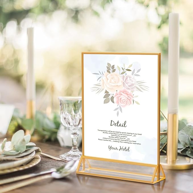 PPH-Sisy Acrylic Sign Holder 8.5X11 Gold Picture Frame Double Sided Acrylic - Image 6