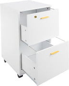 lavish home 2-drawer wooden file cabinet with lock, front angle view