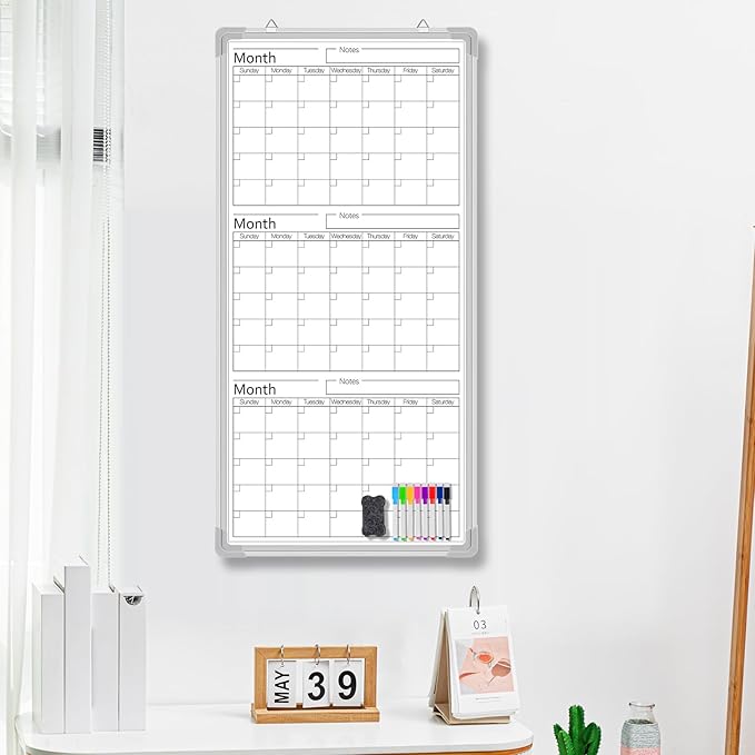 Lincia 36" x 18" Double Sides Dry Erase Calendar - Image 3