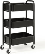 SunnyPoint 3-Tier Delicate Compact Rolling Metal Storage Organizer - Image 2