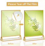 PPH-Sisy Acrylic Sign Holder 5X7 Gold Picture Frame, Double Sided Clear Display - Image 4