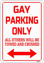 HBXNZ Gay Parking Only Sign Funny Gay Plaque Garage Bar Wall Decor Home Decor by HBXNZ